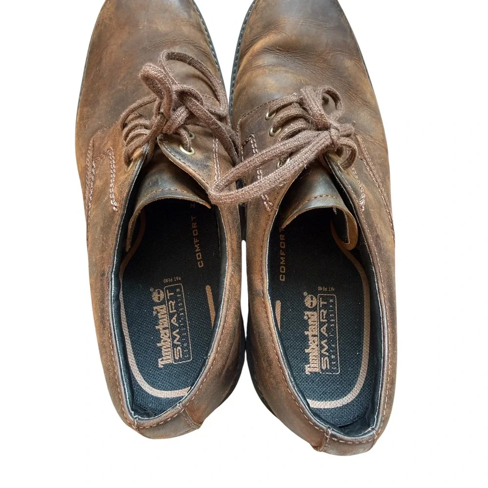 Timberland 56583 Oxford Shoes Mens 7.5 Brown Leather Waterproof Casual Derby